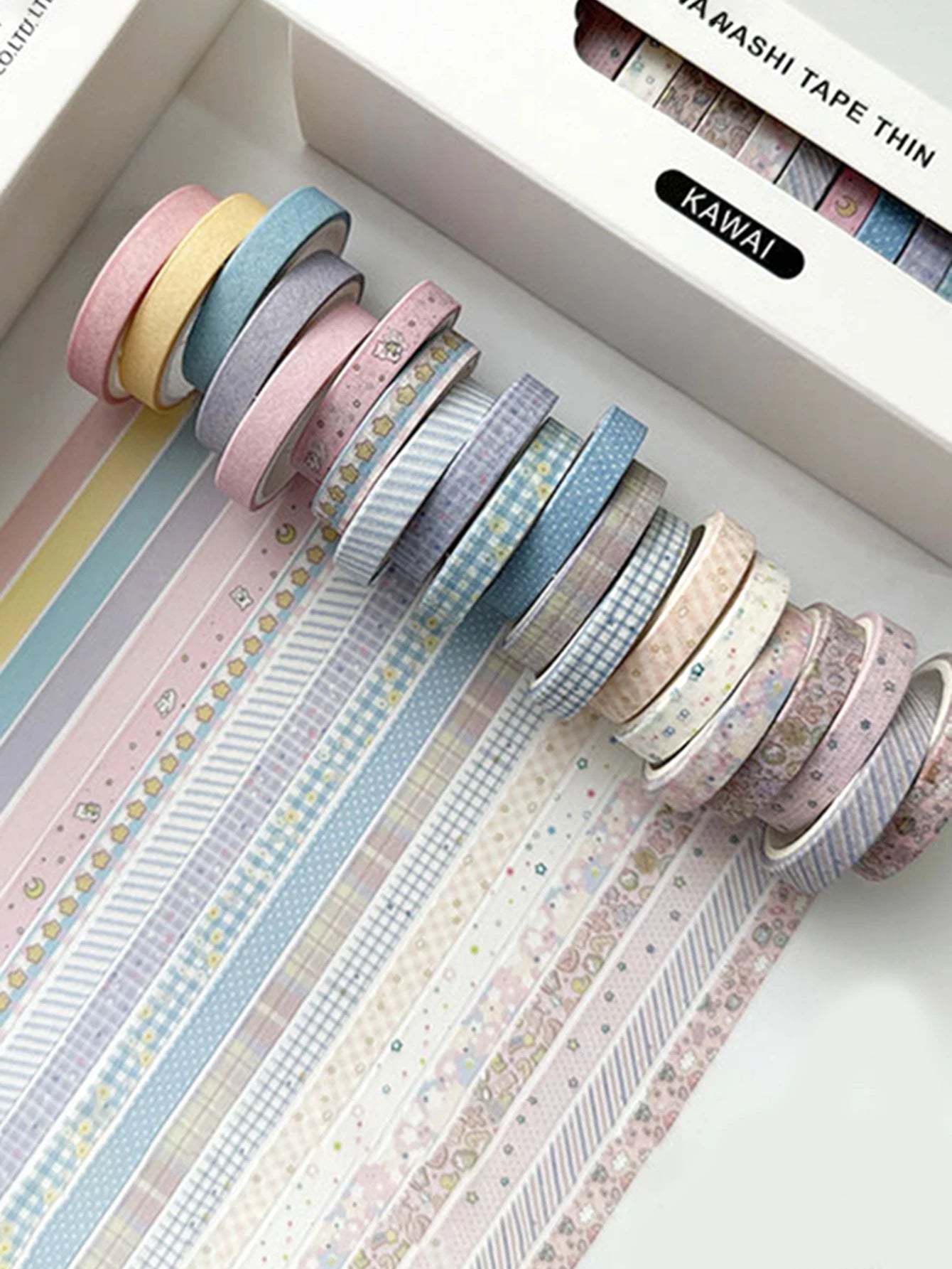 Retro Floral Thin Washi Tape Set (20 Rolls)
