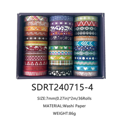 Gold Foil Slim Washi Tape Set (36 Rolls)