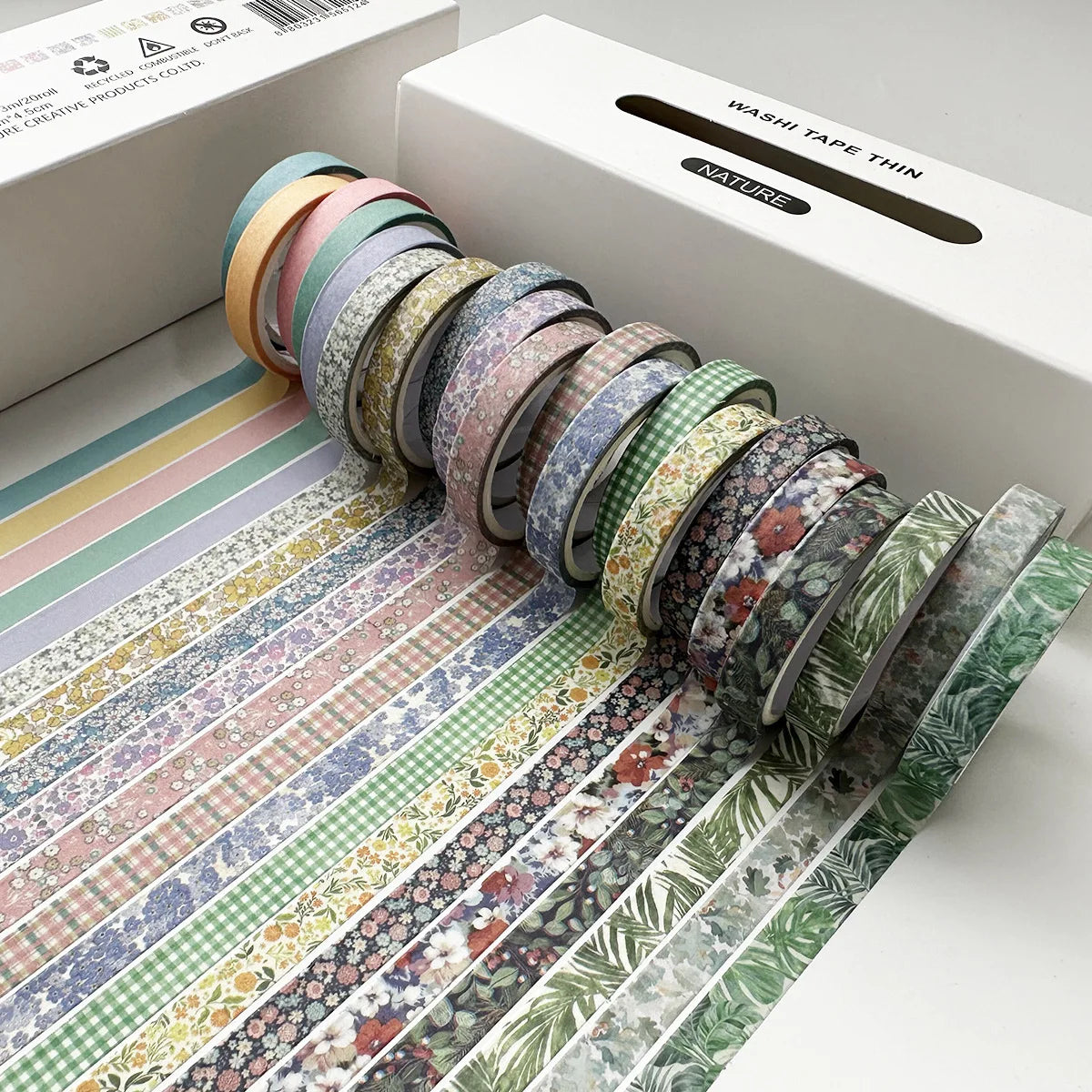 Vintage Washi Tape Set (8–20 Rolls)