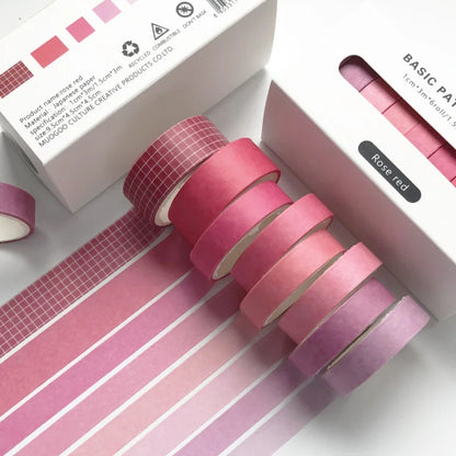 Solid Color Washi Tape Set (8-Pack)