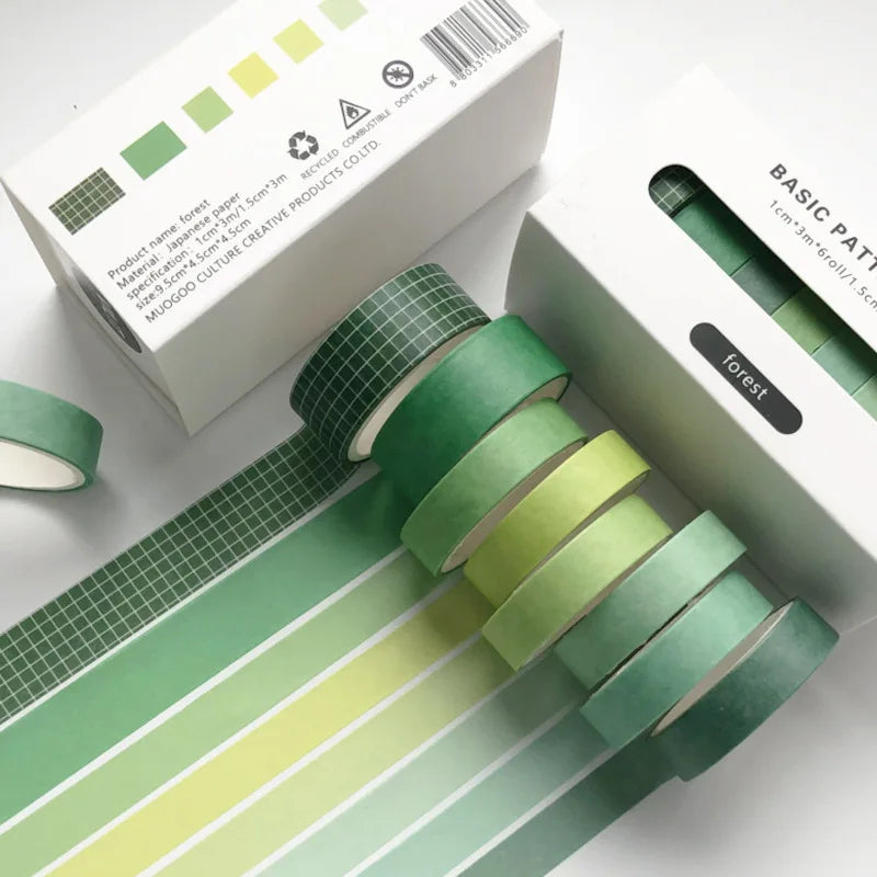 Solid Color Washi Tape Set (8-Pack)