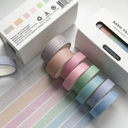 Solid Color Washi Tape Set (8-Pack)