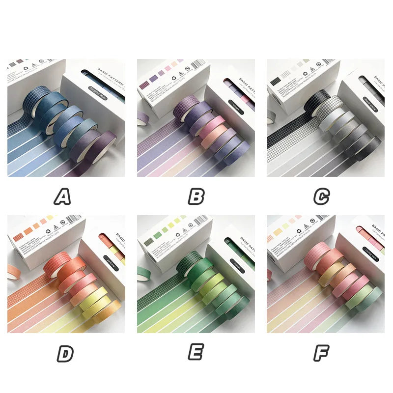 Solid Color Washi Tape Set (8-Pack)