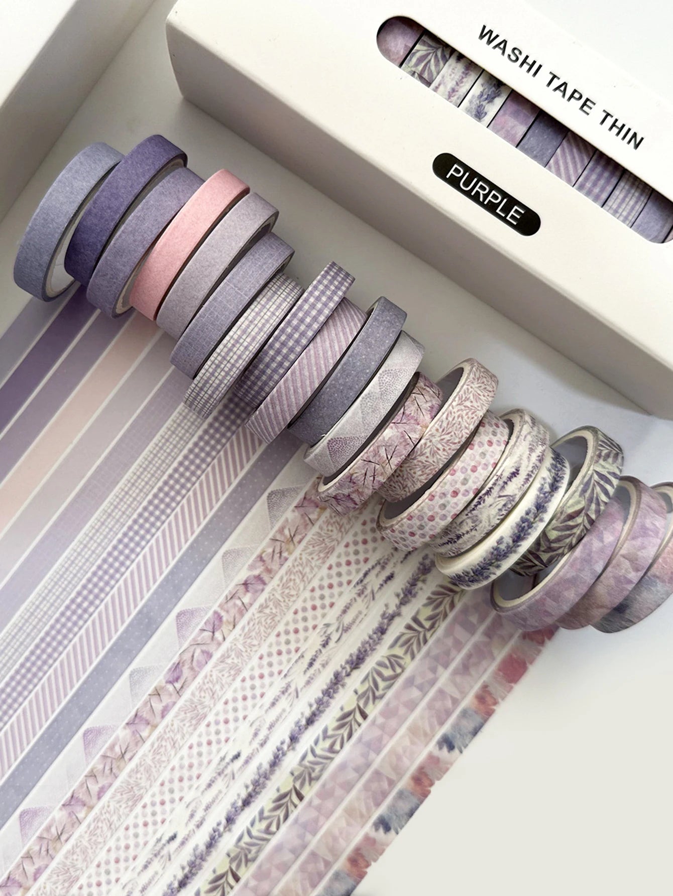 Retro Floral Thin Washi Tape Set (20 Rolls)