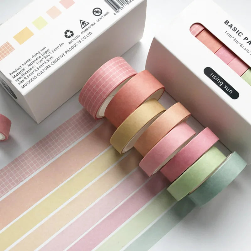 Solid Color Washi Tape Set (8-Pack)