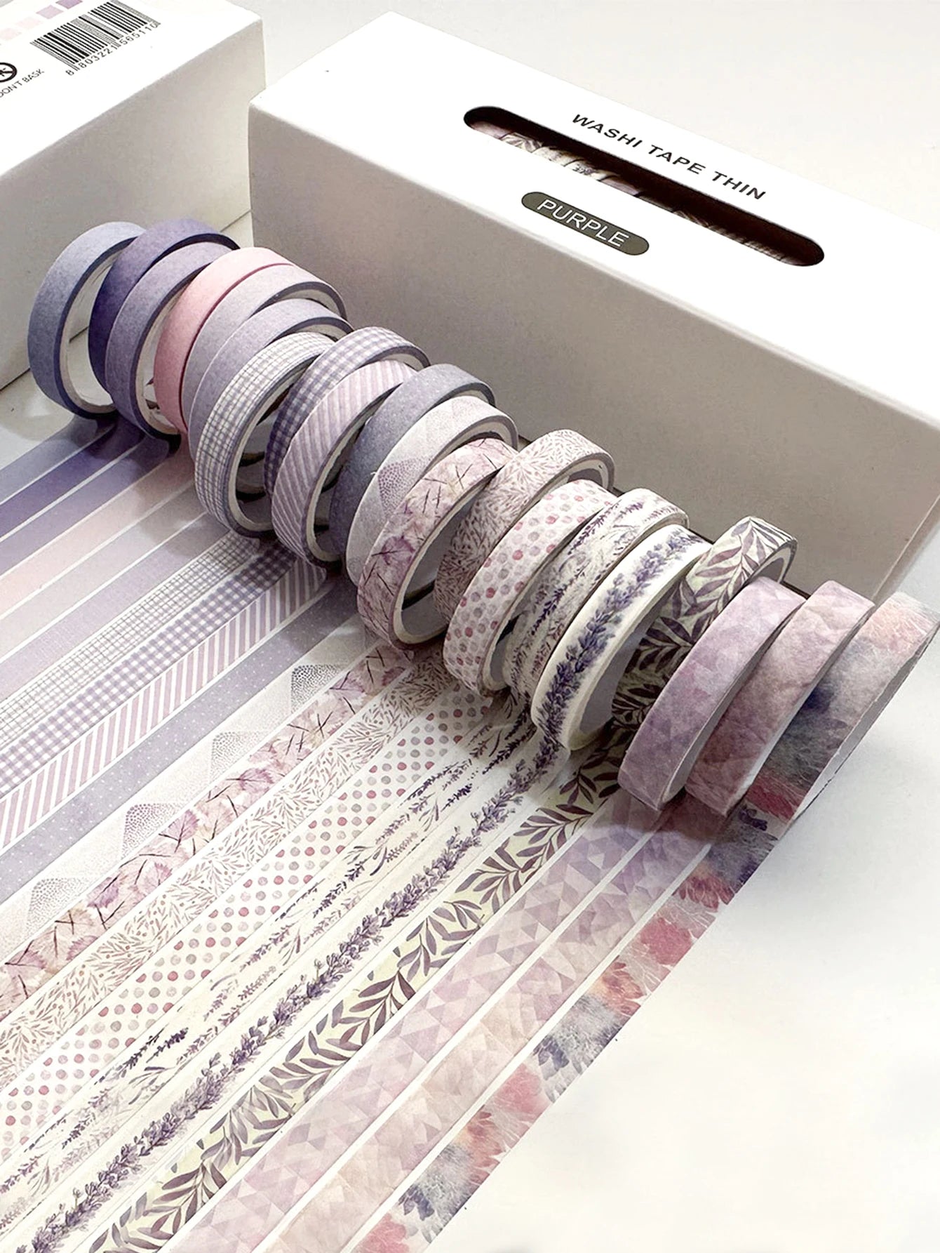Retro Floral Thin Washi Tape Set (20 Rolls)