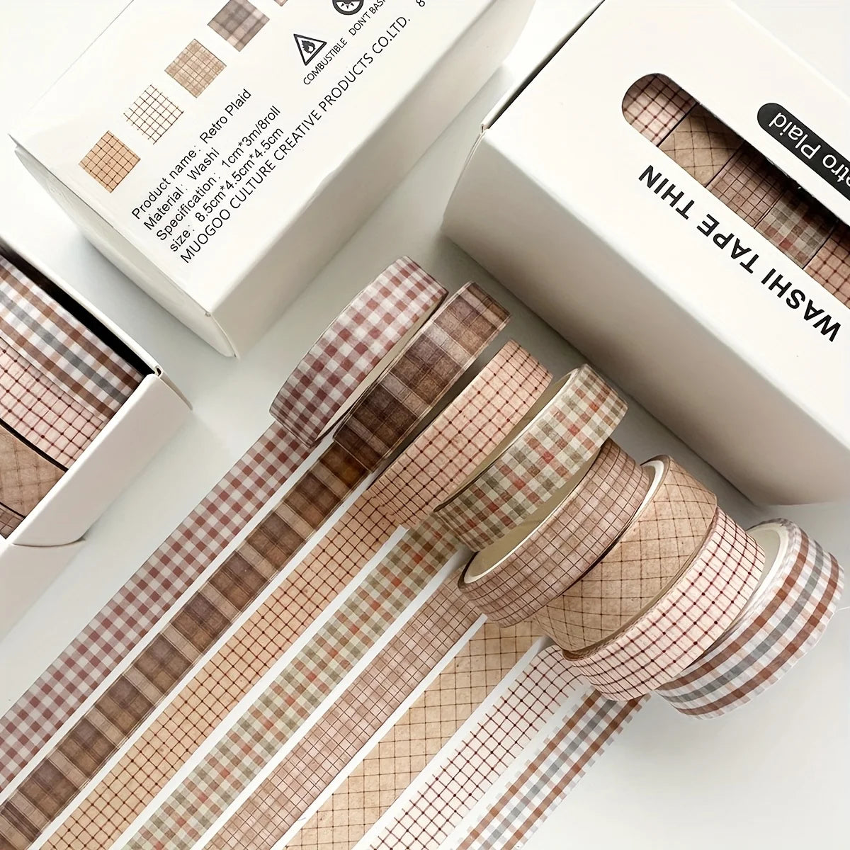 Retro Floral Thin Washi Tape Set (20 Rolls)