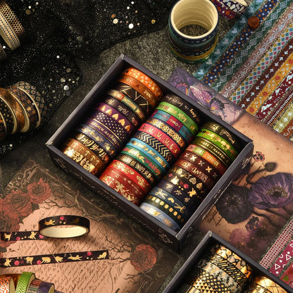 Gold Foil Slim Washi Tape Set (36 Rolls)