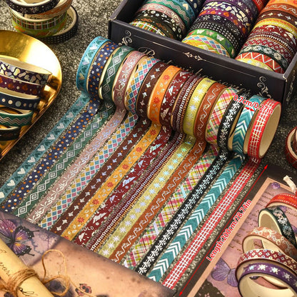 Gold Foil Slim Washi Tape Set (36 Rolls)