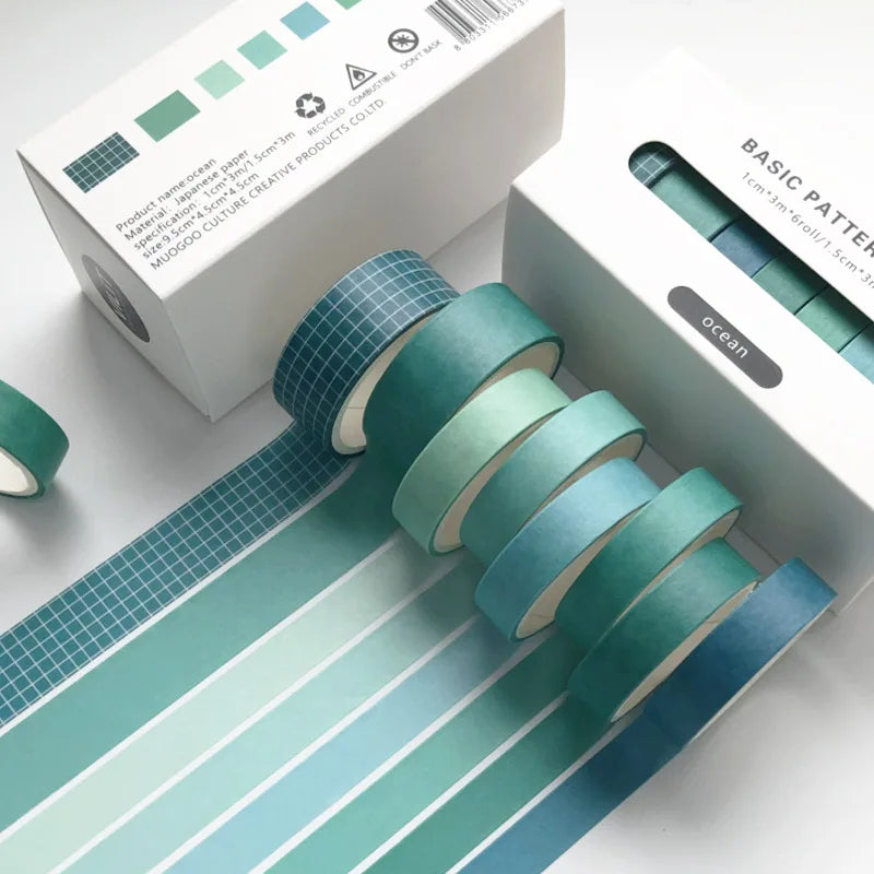 Solid Color Washi Tape Set (8-Pack)