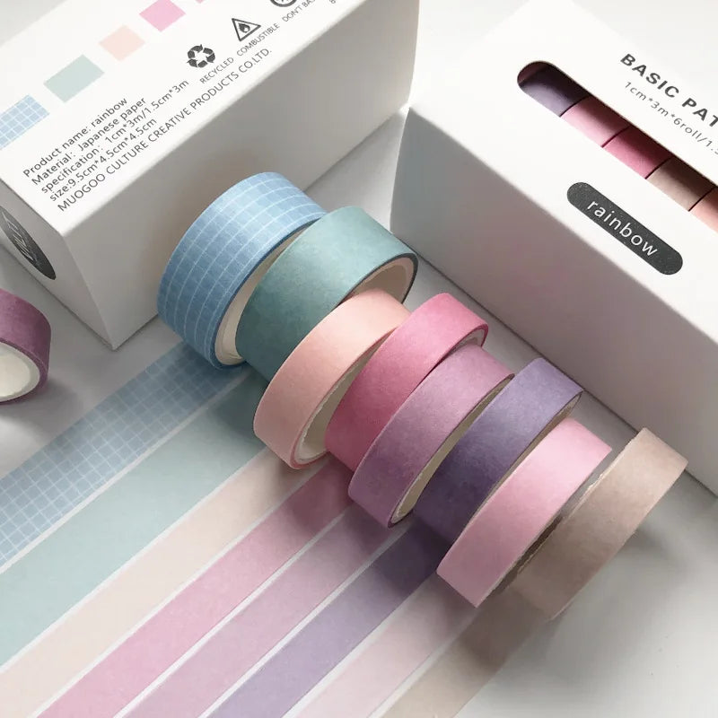 Solid Color Washi Tape Set (8-Pack)