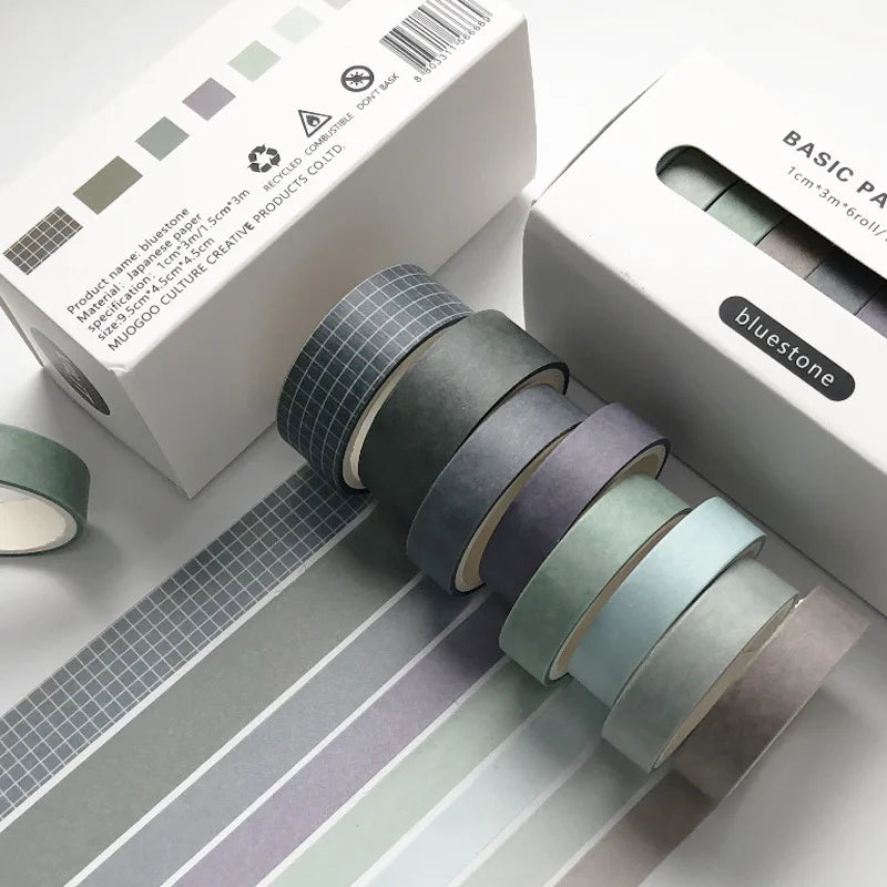 Solid Color Washi Tape Set (8-Pack)