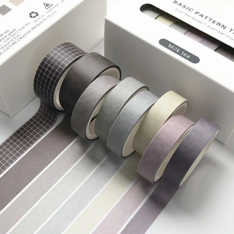 Solid Color Washi Tape Set (8-Pack)
