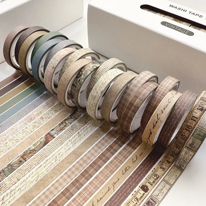 Vintage Washi Tape Set (8–20 Rolls)
